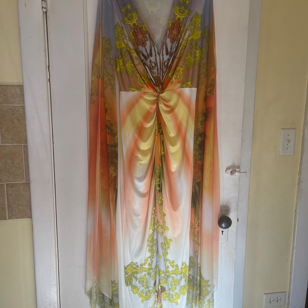 Elegant Multicolor Sheer Dress